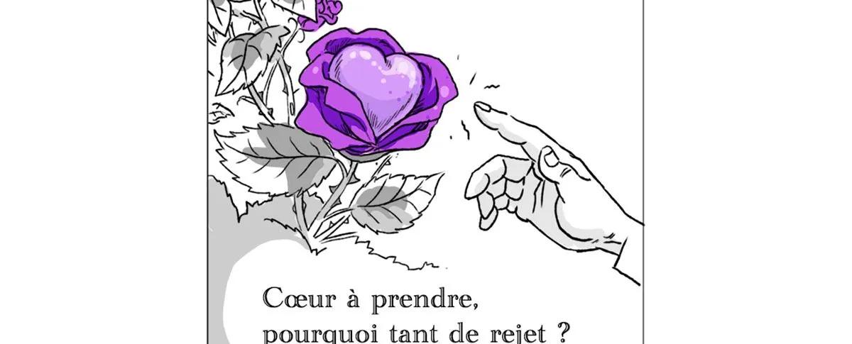 Illustration de la BD sur la greffe cardiaque intitulée "Cœur à prendre : pourquoi tant de rejet ?"